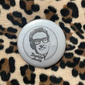 BUDDY HOLLY 🎸 Vintage Rock Button Pin Pinback Collectible 50s Rockabilly Music
